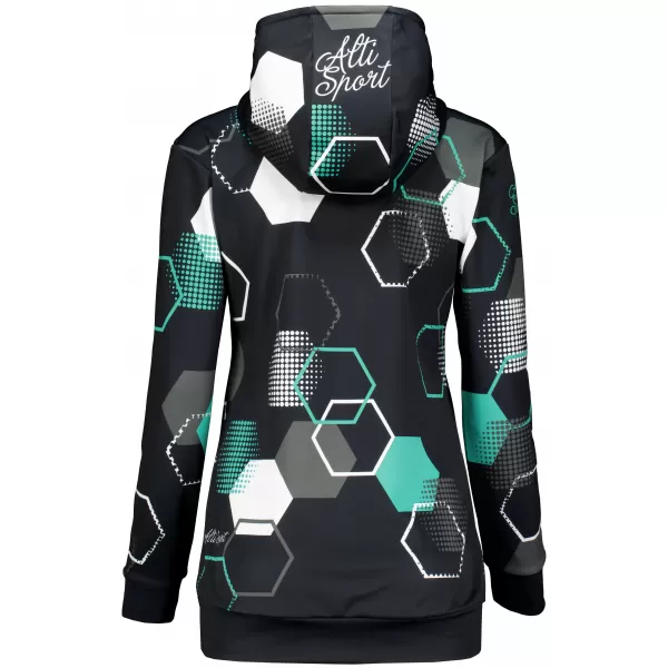  Hochwertiges Funktions-Sweatshirt für Damen ALTISPORT VOJ/ALW037MI01 SCHWARZ/TÜRKIS 