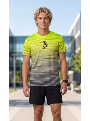 Premium-T-Shirt für Herren ALTISPORT VOJ/ALM031TR01 SCHWARZ/FLUOGELB