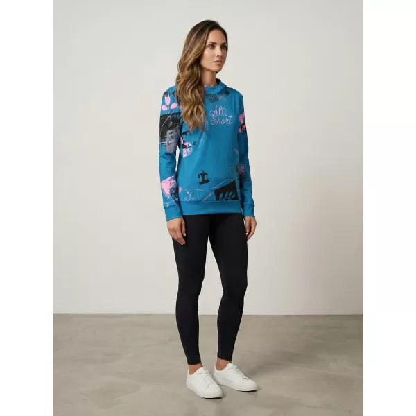  Premium-Sweatshirt für Damen ALTISPORT VOJ/ALW009MI01 SMARAGD/HELLROSA 