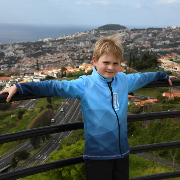  Fleece-Sweatshirt für Kinder WAMU MOZAIKA BLAU 
