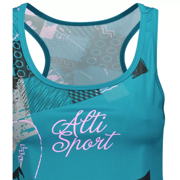  Hochwertiges Funktions-Tanktop für Damen ALTISPORT VOJ/ALW009TIL01 SMARAGD/HELLROSA 