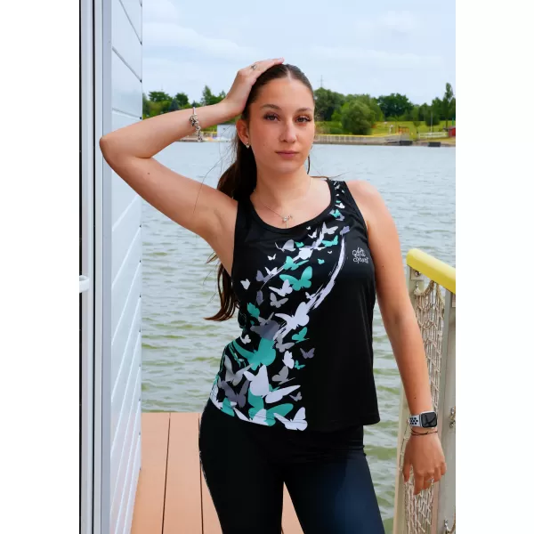  Hochwertiges Funktions-Tanktop für Damen ALTISPORT VOJ/ALW022TIL01 SCHWARZ/TÜRKIS 