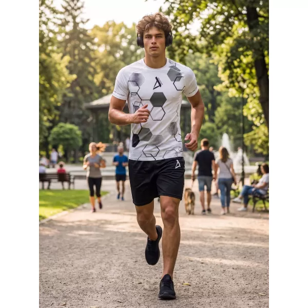  Hochwertiges Funktions-Kompressions-T-Shirt mit kurzen Ärmeln für Herren ALTISPORT VOJ/ALM037TR04 WEIß 