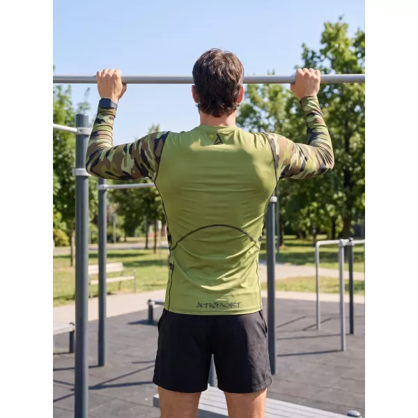  Funktionelle Kompression von Männern t -Shirt Premium ALTISPORT VOJ/ALM038TR03 GRÜN/KHAKI 