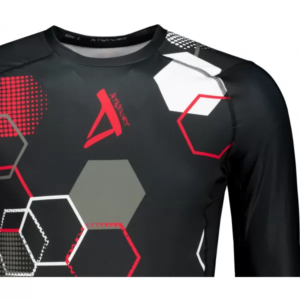  Hochwertiges funktionelles Kompressions-T-Shirt für Herren ALTISPORT VOJ/ALM037TR03 SCHWARZ UND ROT 