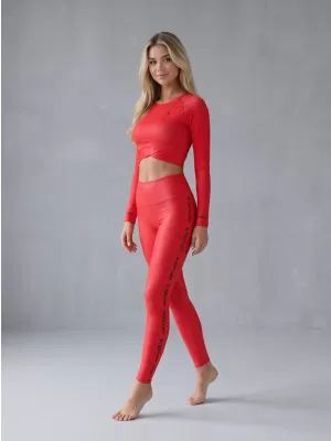 Hochwertiges Funktions-Crop-Top mit langen Ärmeln für Damen ALTISPORT VOJ/ALW000TR04 ROT