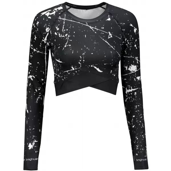  Hochwertiges Funktions-Crop-Top mit langen Ärmeln für Damen ALTISPORT VOJ/ALW034TR04 SCHWARZ 