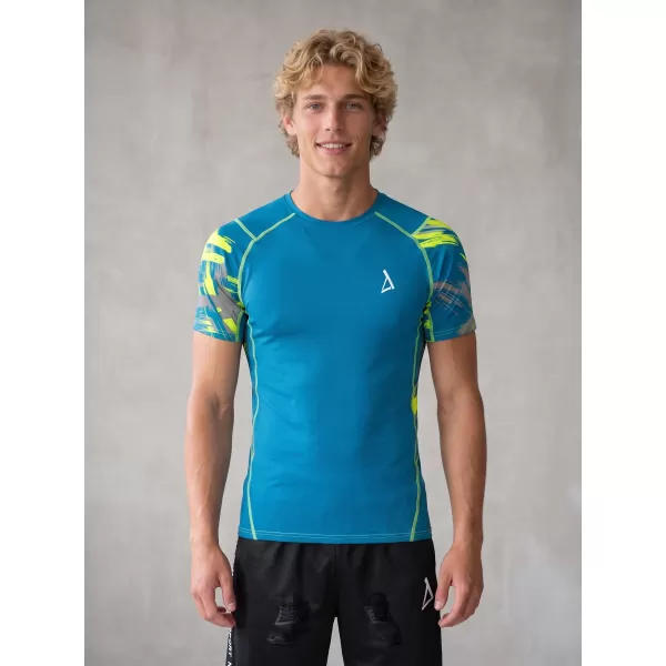  Hochwertiges Funktions-Kompressions-T-Shirt mit kurzen Ärmeln für Herren ALTISPORT VOJ/ALM039TR04 KEROSIN 