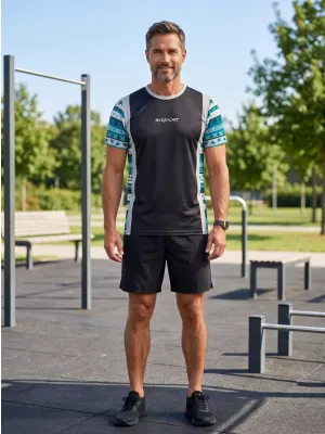 Funktionelles Premium-T-Shirt für Herren ALTISPORT VOJ/ALM043TR01 SCHWARZ UND BLAU