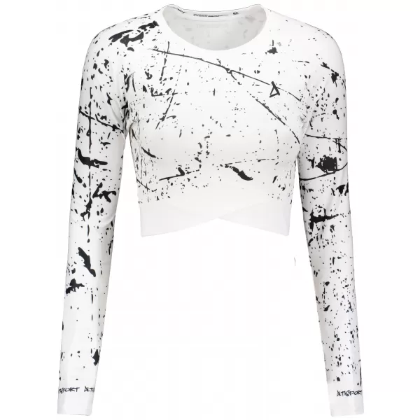  Hochwertiges Funktions-Crop-Top mit langen Ärmeln für Damen ALTISPORT VOJ/ALW034TR04 WEIß 