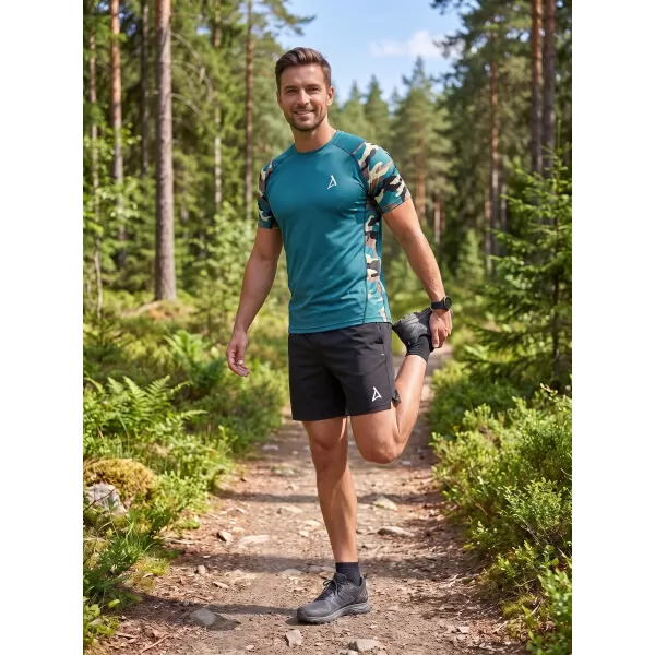  Hochwertiges Funktions-Kompressions-T-Shirt mit kurzen Ärmeln für Herren ALTISPORT VOJ/ALM038TR04 KEROSIN/BRAUN 