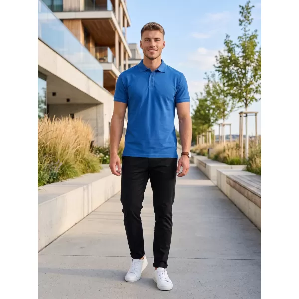  Herren-T-Shirt mit Kragen ALTISPORT NoPrint NP/ALM302 AZURBLAU 