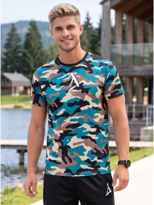 Funktionelles Premium-T-Shirt für Herren ALTISPORT VOJ/ALM038TR01 KEROSIN/BRAUN