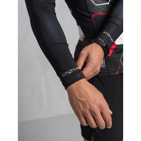  Hochwertiges funktionelles Kompressions-T-Shirt für Herren ALTISPORT VOJ/ALM037TR03 SCHWARZ UND ROT 