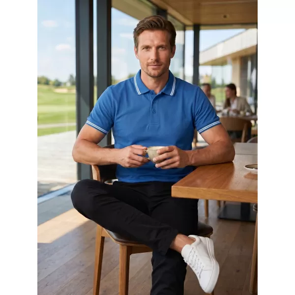  Herren-T-Shirt mit Kragen ALTISPORT NoPrint NP/ALM912 AZURBLAU 