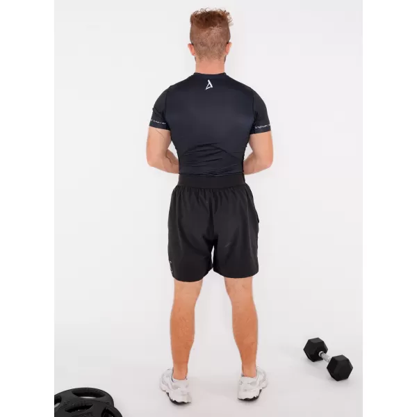  Hochwertiges Funktions-Kompressions-T-Shirt mit kurzen Ärmeln für Herren ALTISPORT VOJ/ALM000TR04 SCHWARZ 