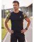 Hochwertiges Funktions-Kompressions-T-Shirt mit kurzen Ärmeln für Herren ALTISPORT VOJ/ALM038TR04 SCHWARZ UND GRÜN