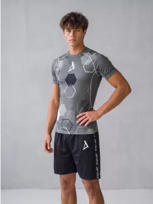 Hochwertiges Funktions-Kompressions-T-Shirt mit kurzen Ärmeln für Herren ALTISPORT VOJ/ALM037TR04 GRAU