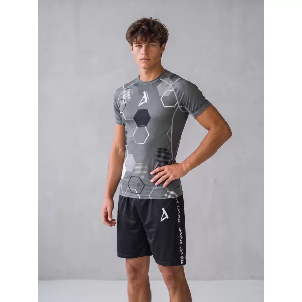  Hochwertiges Funktions-Kompressions-T-Shirt mit kurzen Ärmeln für Herren ALTISPORT VOJ/ALM037TR04 GRAU 