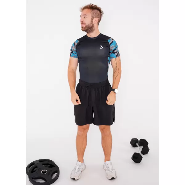  Hochwertiges Funktions-Kompressions-T-Shirt mit kurzen Ärmeln für Herren ALTISPORT VOJ/ALM038TR04 KEROSIN/SCHWARZ 