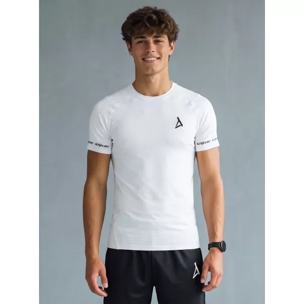  Hochwertiges Funktions-Kompressions-T-Shirt mit kurzen Ärmeln für Herren ALTISPORT VOJ/ALM000TR04 WEIß 