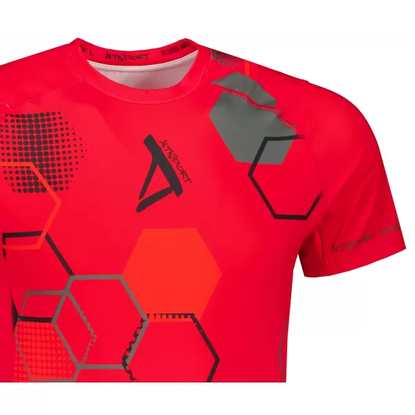  Hochwertiges Funktions-Kompressions-T-Shirt mit kurzen Ärmeln für Herren ALTISPORT VOJ/ALM037TR04 ROT 
