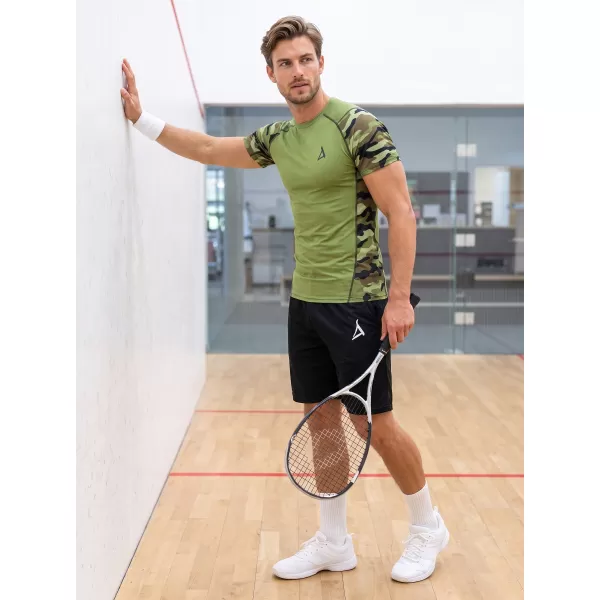  Hochwertiges Funktions-Kompressions-T-Shirt mit kurzen Ärmeln für Herren ALTISPORT VOJ/ALM038TR04 GRÜN/KHAKI 