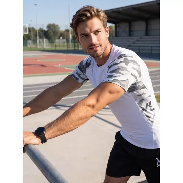  Hochwertiges Funktions-Kompressions-T-Shirt mit kurzen Ärmeln für Herren ALTISPORT VOJ/ALM038TR04 WEIß 
