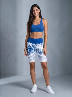 Hochwertige Damen-Funktionsleggings oberhalb des Knies ALTISPORT VOJ/ALW045LEG02 MARINEBLAU/WEIß