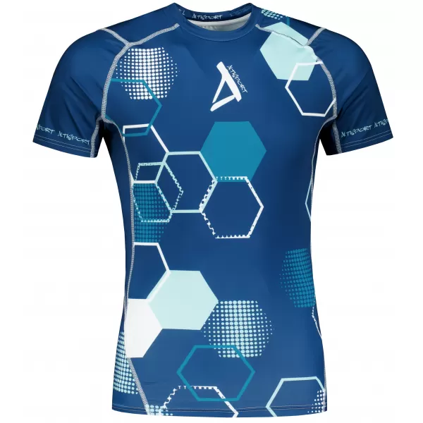  Hochwertiges Funktions-Kompressions-T-Shirt mit kurzen Ärmeln für Herren ALTISPORT VOJ/ALM037TR04 NAVY BLAU 