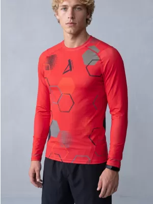Hochwertiges funktionelles Kompressions-T-Shirt für Herren ALTISPORT VOJ/ALM037TR03 ROT