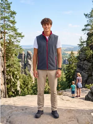 Herren-Softshellweste ALTISPORT NoPrint NP/ALM8211NJ EISENGRAU/ROT