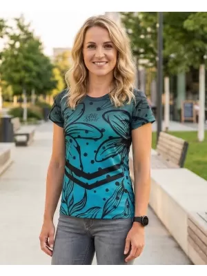 Hochwertiges Funktions-T-Shirt für Damen ALTISPORT VOJ/ALW045TR01 SMARAGD/SCHWARZ