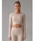 Hochwertiges Funktions-Crop-Top mit langen Ärmeln für Damen ALTISPORT VOJ/ALW000TR04 BRAUN