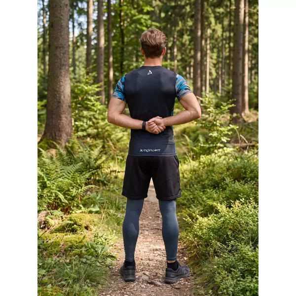  Hochwertiges Funktions-Kompressions-T-Shirt mit kurzen Ärmeln für Herren ALTISPORT VOJ/ALM038TR04 KEROSIN/SCHWARZ 