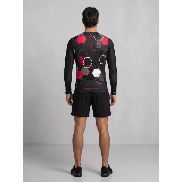  Hochwertiges funktionelles Kompressions-T-Shirt für Herren ALTISPORT VOJ/ALM037TR03 SCHWARZ UND ROT 