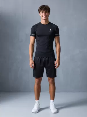 Hochwertiges Funktions-Kompressions-T-Shirt mit kurzen Ärmeln für Herren ALTISPORT VOJ/ALM000TR04 SCHWARZ
