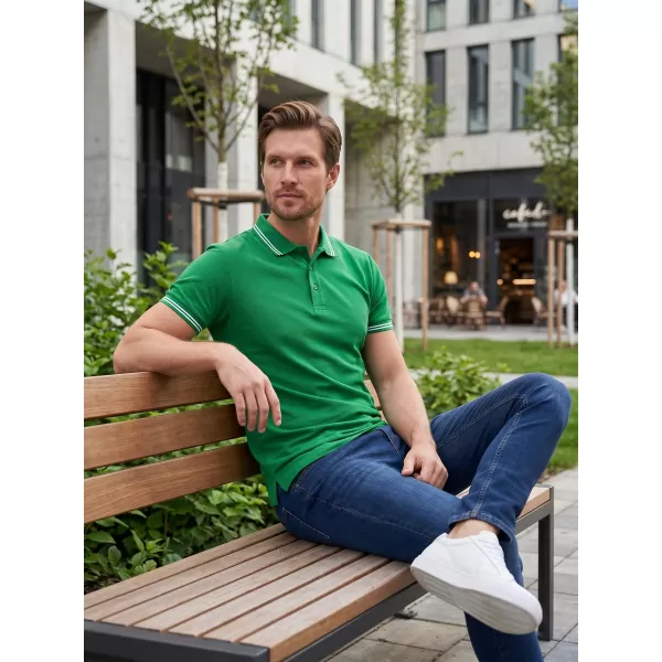  Herren-T-Shirt mit Kragen ALTISPORT NoPrint NP/ALM912 MITTELGRÜN 
