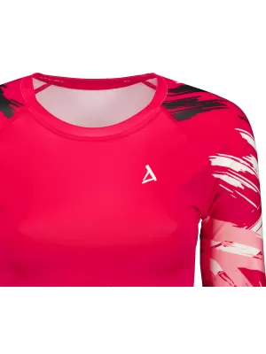 Hochwertiges Funktions-Crop-Top mit langen Ärmeln für Damen ALTISPORT VOJ/ALW039TR04 VIVA MAGENTA