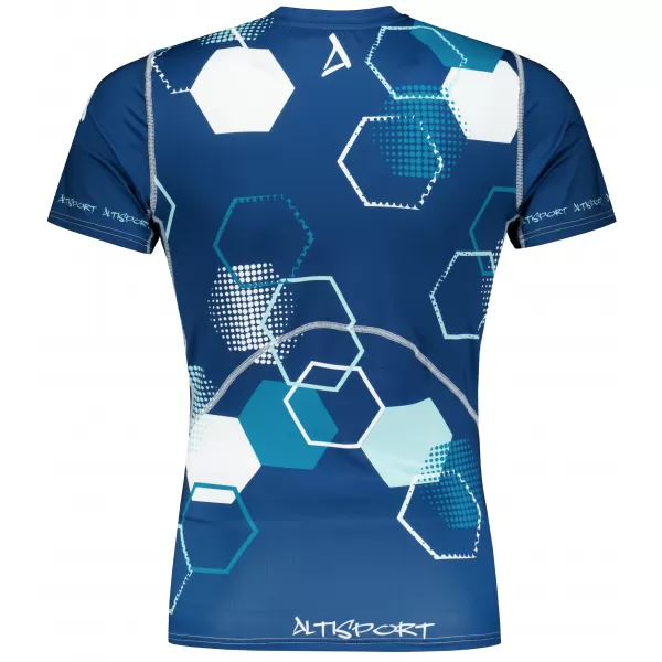  Hochwertiges Funktions-Kompressions-T-Shirt mit kurzen Ärmeln für Herren ALTISPORT VOJ/ALM037TR04 NAVY BLAU 
