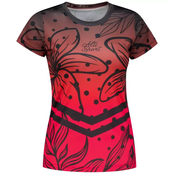  Hochwertiges Funktions-T-Shirt für Damen ALTISPORT VOJ/ALW045TR01 ROT UND SCHWARZ 