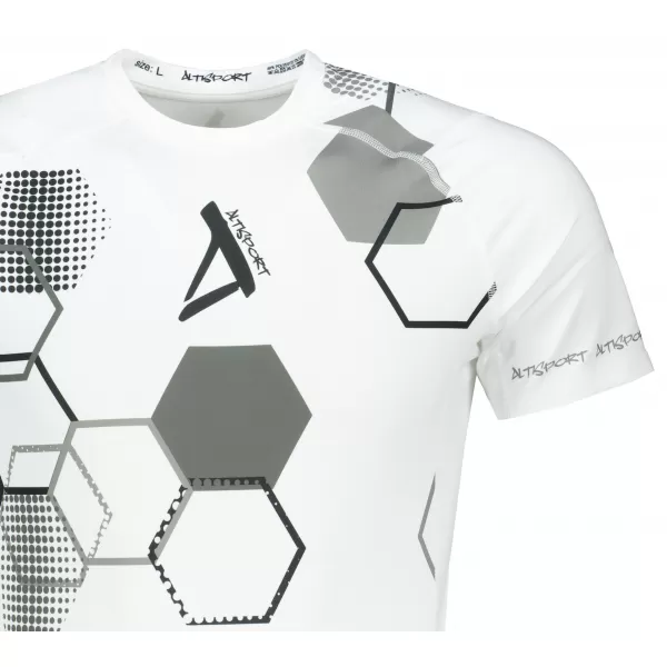  Hochwertiges Funktions-Kompressions-T-Shirt mit kurzen Ärmeln für Herren ALTISPORT VOJ/ALM037TR04 WEIß 