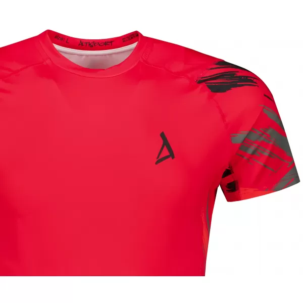  Hochwertiges Funktions-Kompressions-T-Shirt mit kurzen Ärmeln für Herren ALTISPORT VOJ/ALM039TR04 ROT 