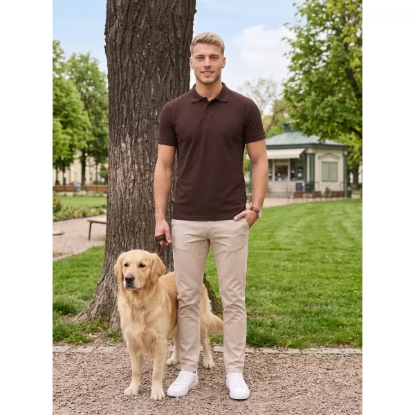  Herren-T-Shirt mit Kragen ALTISPORT NoPrint NP/ALM302 KAFFEE 