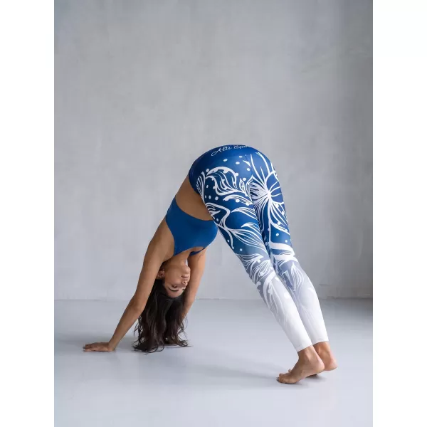  Lange Premium-Funktionsleggings für Damen ALTISPORT VOJ/ALW045LEG01 MARINEBLAU/WEIß 