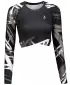 Hochwertiges Funktions-Crop-Top mit langen Ärmeln für Damen ALTISPORT VOJ/ALW039TR04 SCHWARZ-WEISS