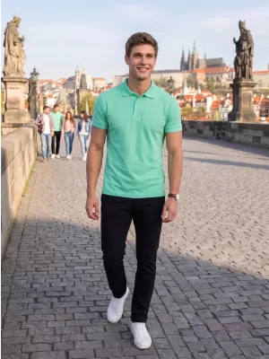 Herren-T-Shirt mit Kragen ALTISPORT NoPrint NP/ALM302 MINZE