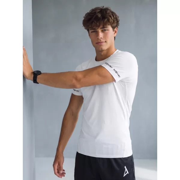  Hochwertiges Funktions-Kompressions-T-Shirt mit kurzen Ärmeln für Herren ALTISPORT VOJ/ALM000TR04 WEIß 