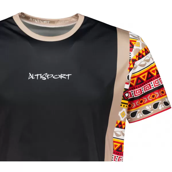  Funktionelles Premium-T-Shirt für Herren ALTISPORT VOJ/ALM043TR01 SCHWARZ BRAUN 