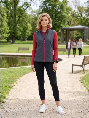 Softshellweste für Damen ALTISPORT NoPrint NP/ALW7211NJ EISENGRAU/ROT
